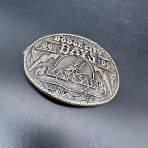 Vtg Belt Buckle 1986 Dodge City Days Limited Edition Solid Brass Kansas Western